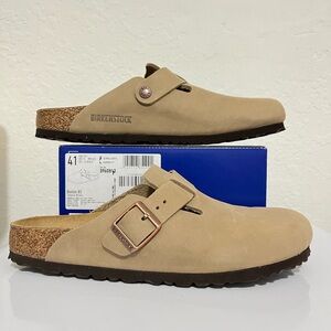 SOLD!!!NEW BIRKENSTOCK Boston Clogs Oiled Leather Tobacco Brown Size 41